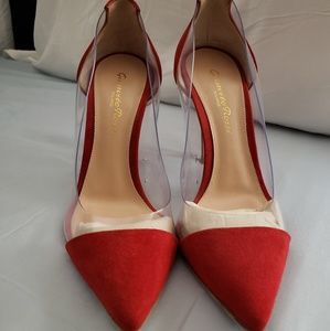 Gianvito Rossi Plexi Suede Pumps